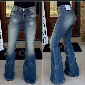 Cello Women's Flare Jeans in Classic Blue